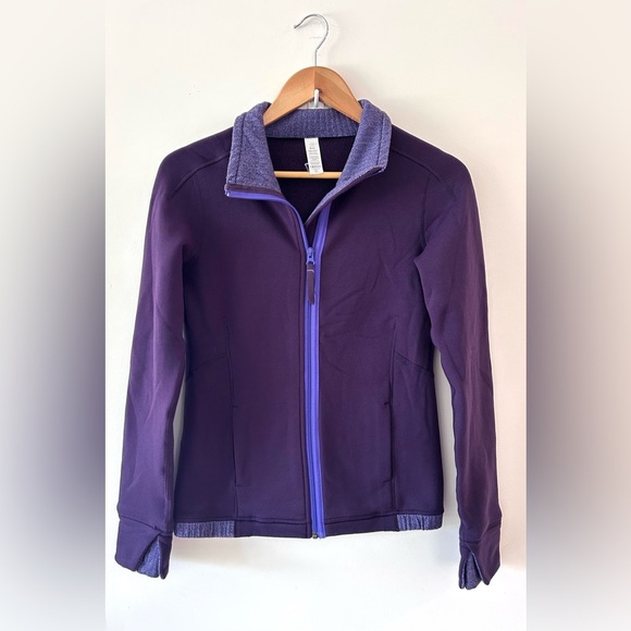IVIVVA Thick Fleece Purple Zip Up Athletic Jacket - Picture 2 of 6